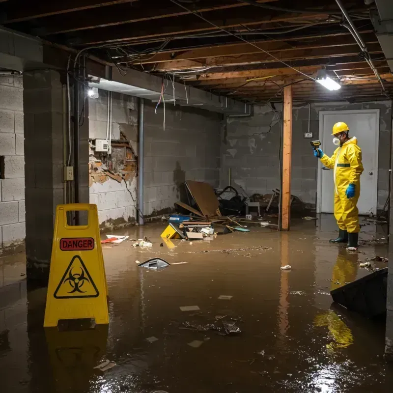 Flooded Basement Electrical Hazard in Pineville, NC Property